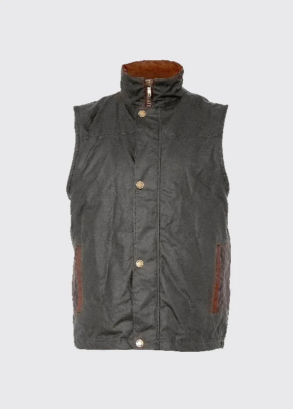 Mayfly Waxed Cotton Vest - Olive