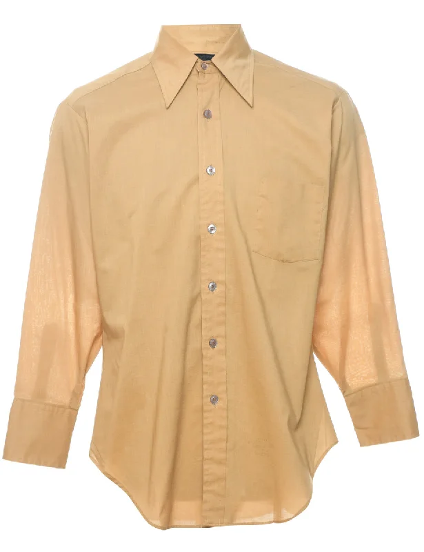 1970s Sears Pale Yellow Shirt - M