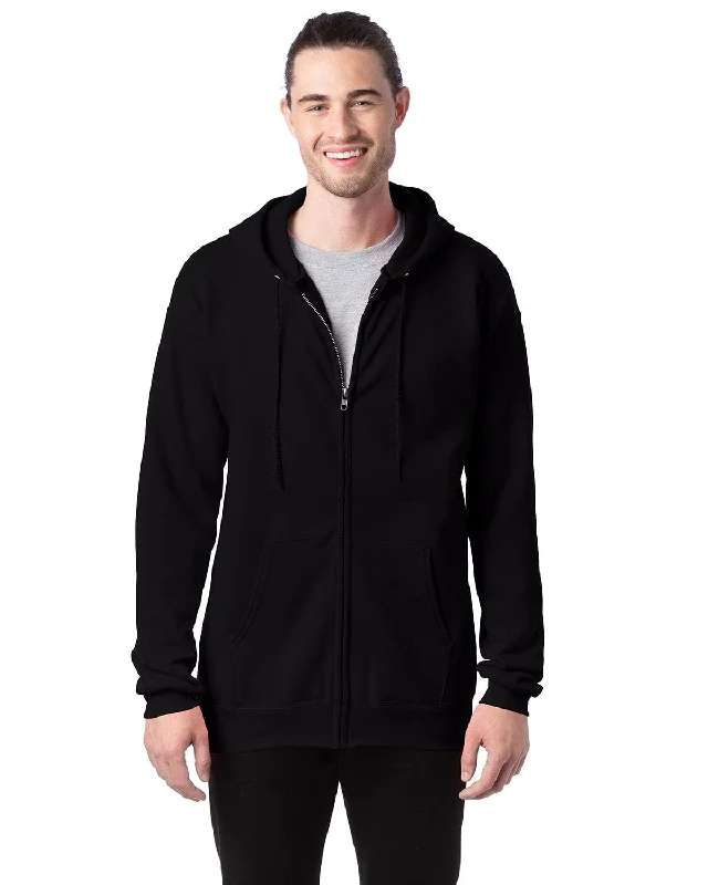 Hanes Ultimate Cotton Full-Zip Hoodie Sweatshirt | Black