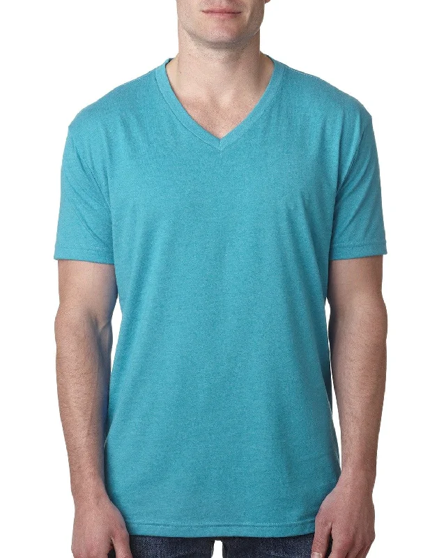 Next Level Mens Premium CVC V-Neck Tee | Bondi Blue