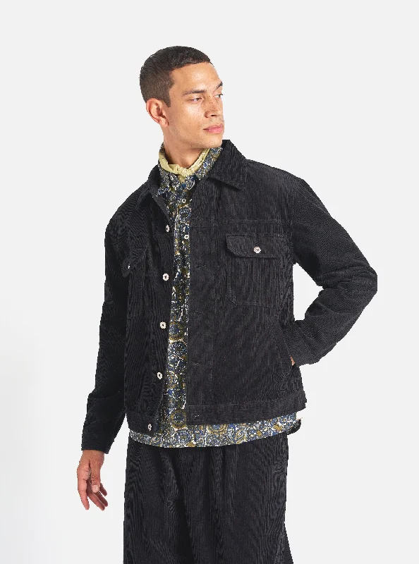 Universal Works Trucker Jacket in Black Cord