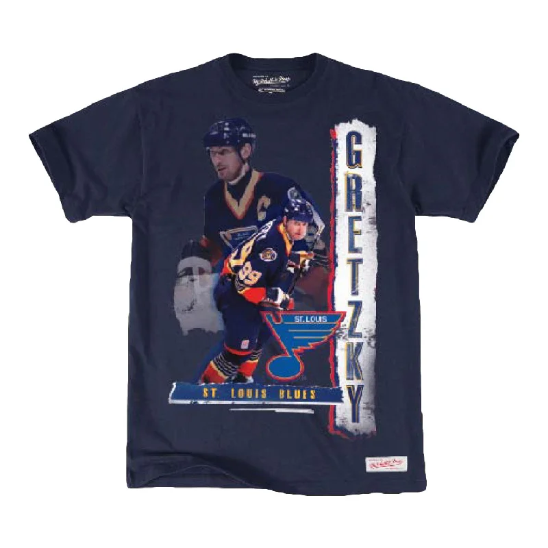 St. Louis Blues Mitchell & Ness Retro Gretzky Tee - Navy