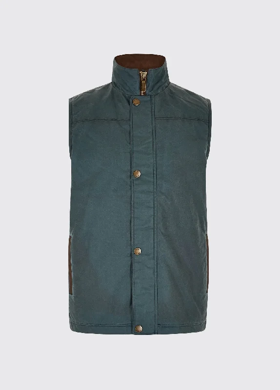 Mayfly Men's Waxed Cotton Vest - Dark Pebble