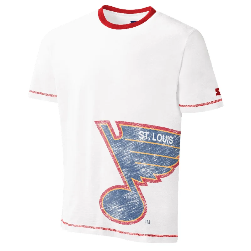 ST. LOUIS BLUES STARTER MENS POINTS RETRO RINGER TEE