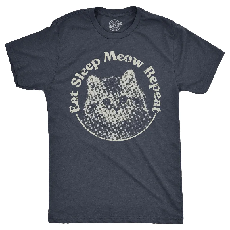 Eat Sleep Meow Repeat Men's T Shirt