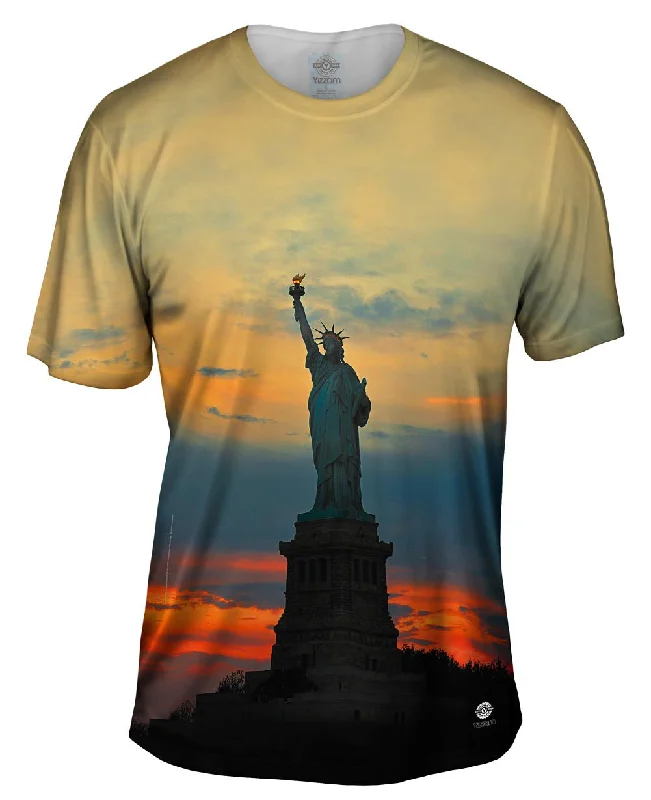 Statue Of Liberty Golden Sunset